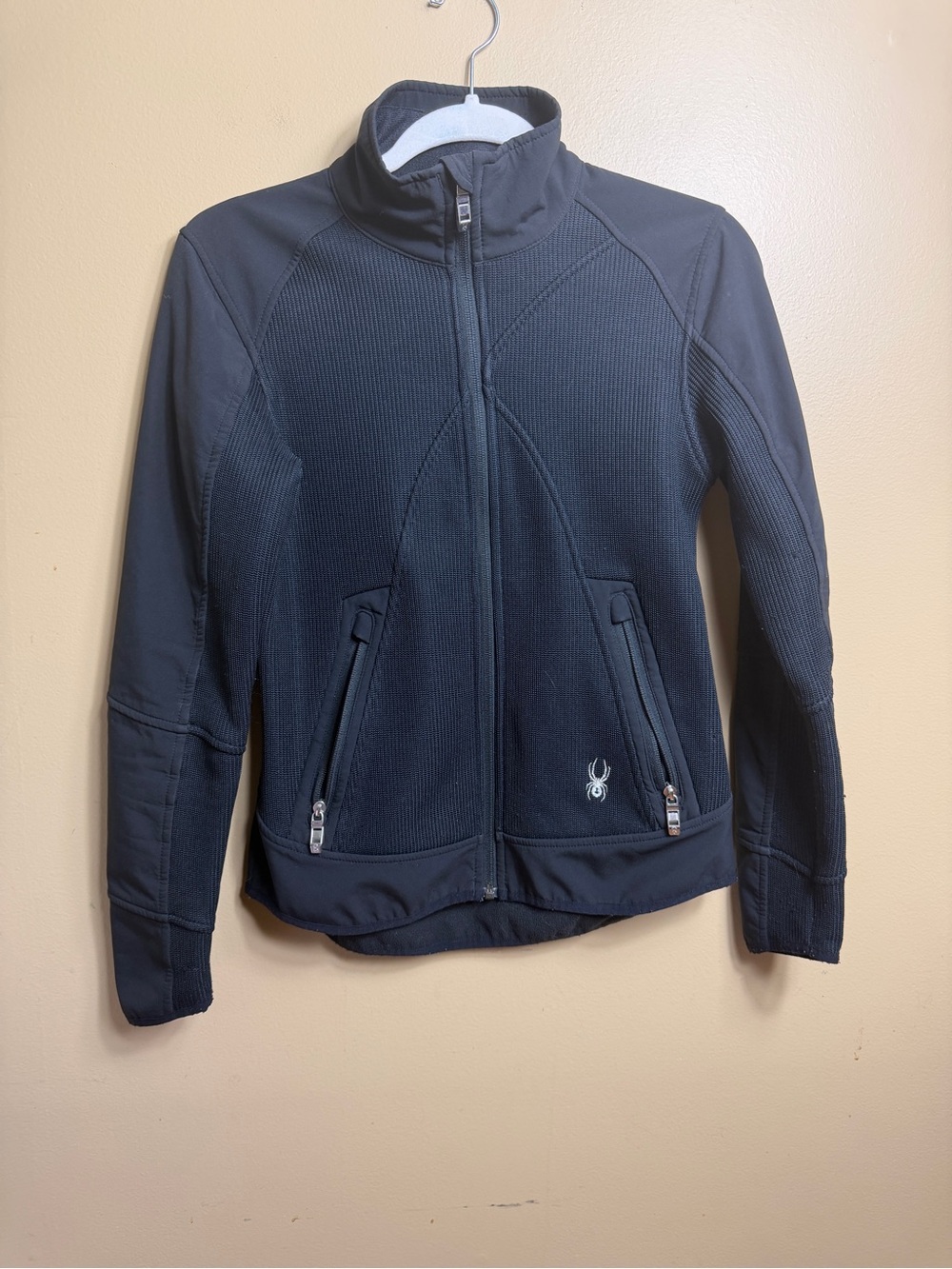 Spyder Women’s Full Zip Knit Fleece Core Sweater Jacket Black Small gorpcore